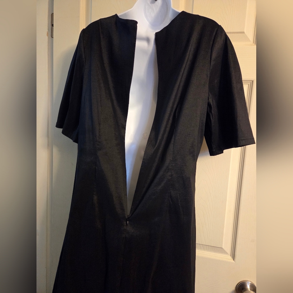 Preston & York Black Sue Stretch Taffeta Dress Size 12 NWT - Picture 6 of 16